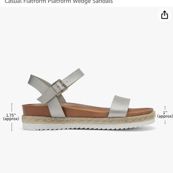 Women’s open toe ankle strap platform wedge sandals - Picture 3 of 11